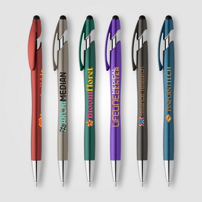 La Jolla Recycled Plastic Metallic Stylus Pen - ColorJet